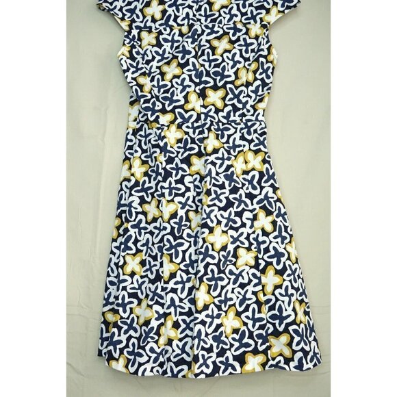 Max and Co Fit and Flare MIdi Dress Cap Sleeves Floral Pattern Women's Size 4 - Picture 6 of 8